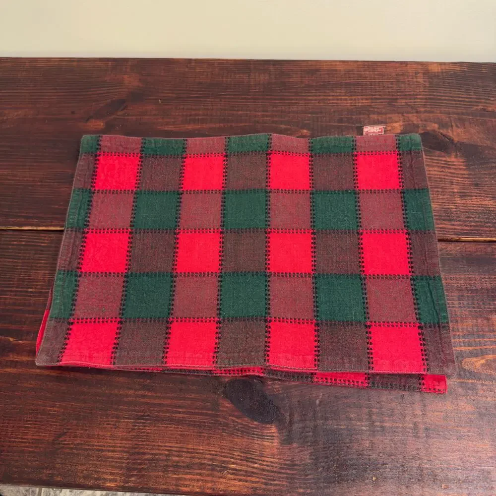 LINTEX HOLIDAY VINTAGE Christmas Cottage Plaid Placemats Set of 3